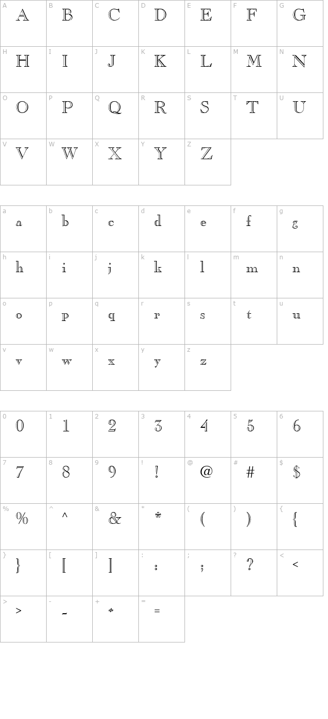 qtcaslanopen-regular character map