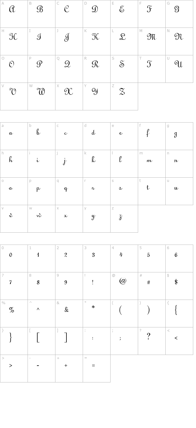 qtlinostroke-regular character map