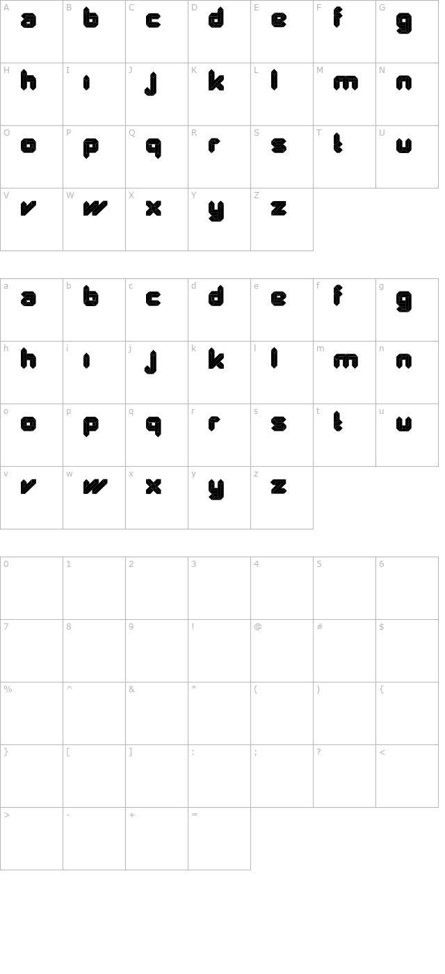 Quad Ultra character map