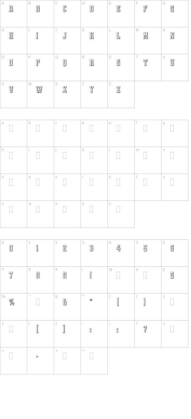 quadrusplain character map