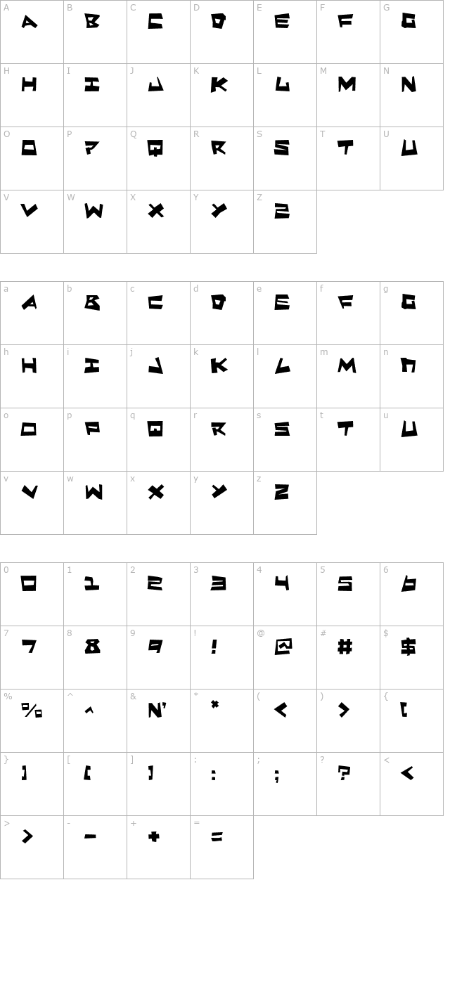 quake-n-shake-max character map