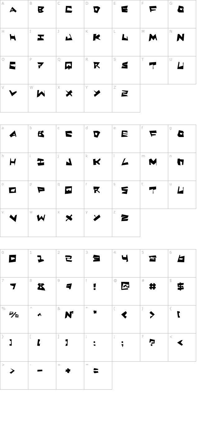 quake-shake-supermax character map