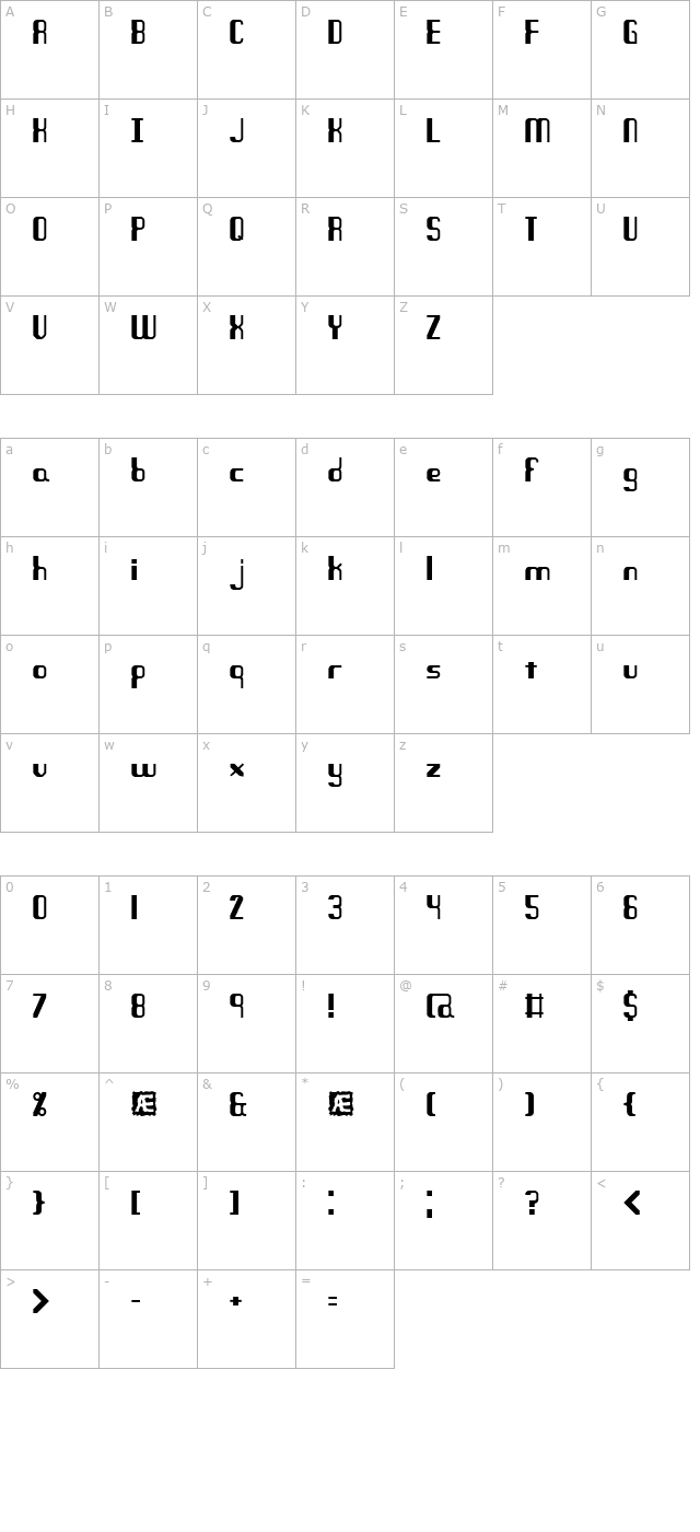 quandary-brk- character map