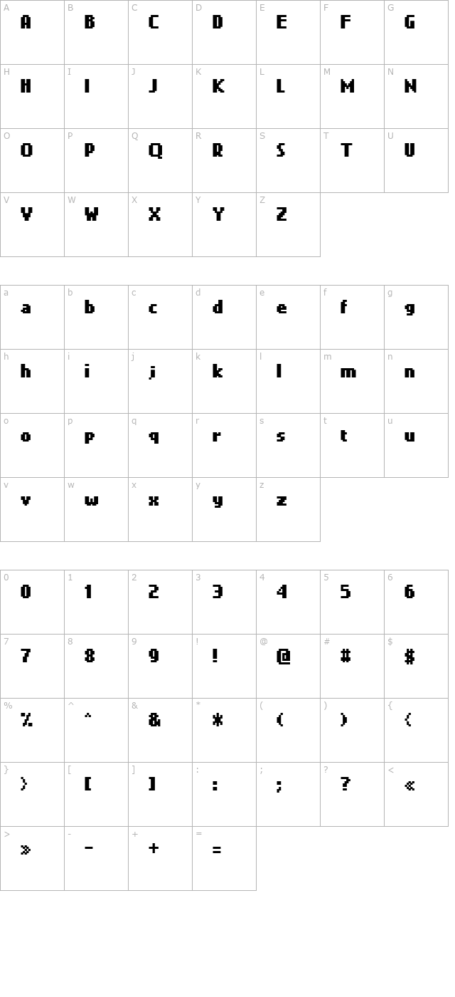 quant Bold character map