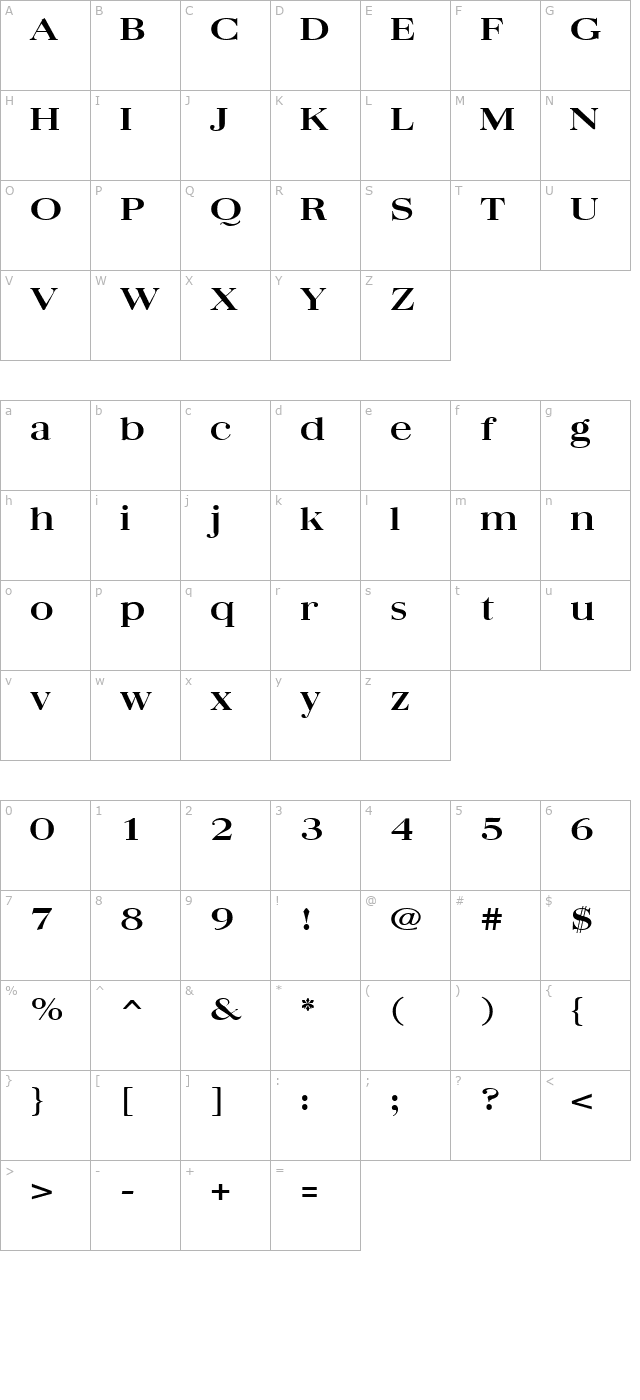 quantas-broad-bold character map