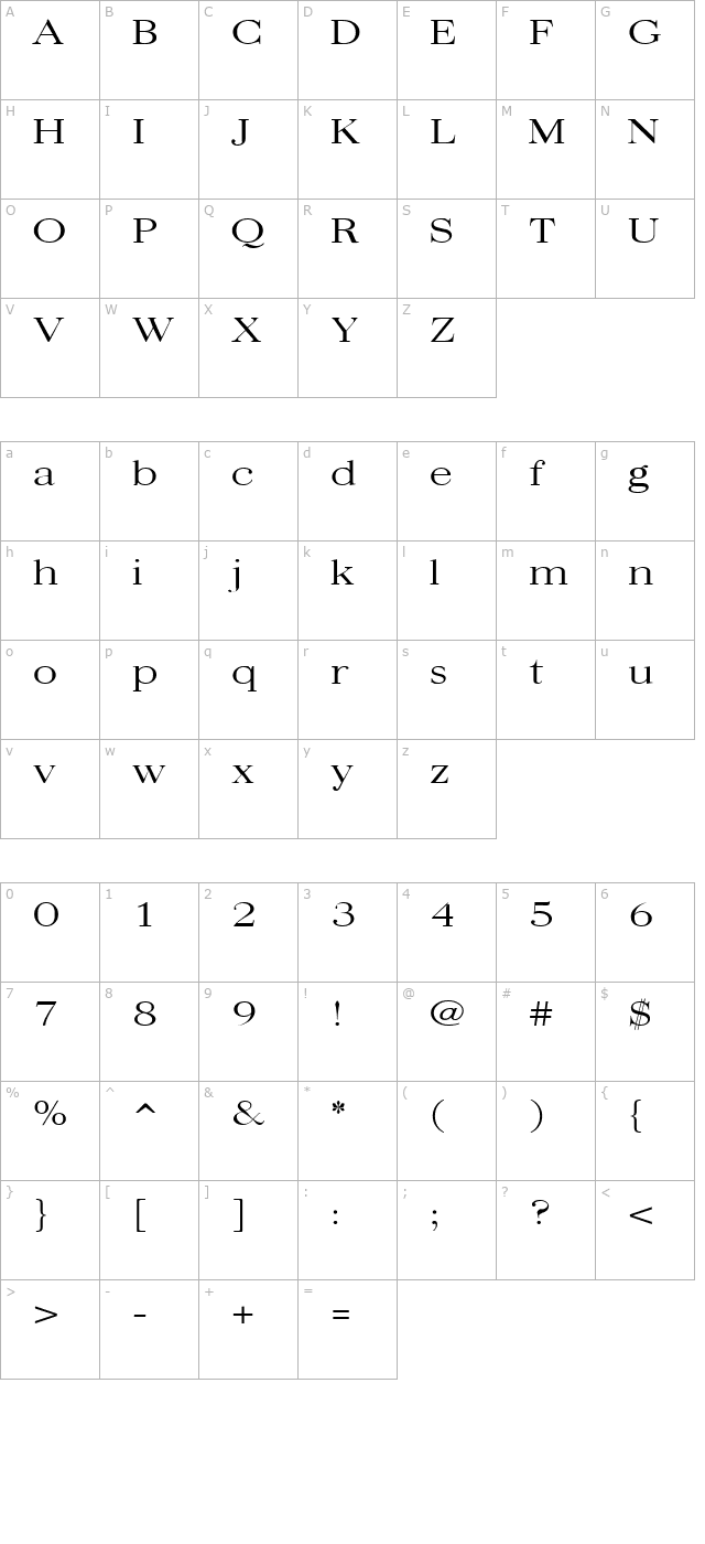 quantasbroadlight character map