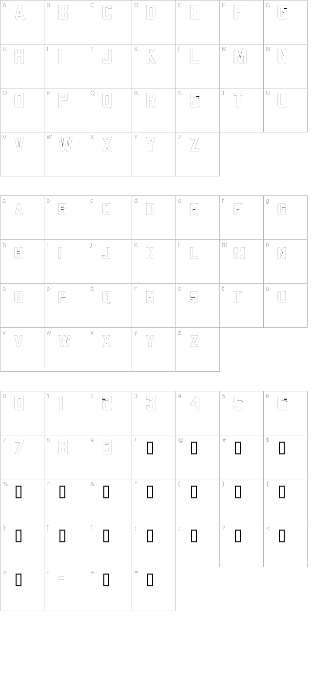 QuarterbackOutline character map