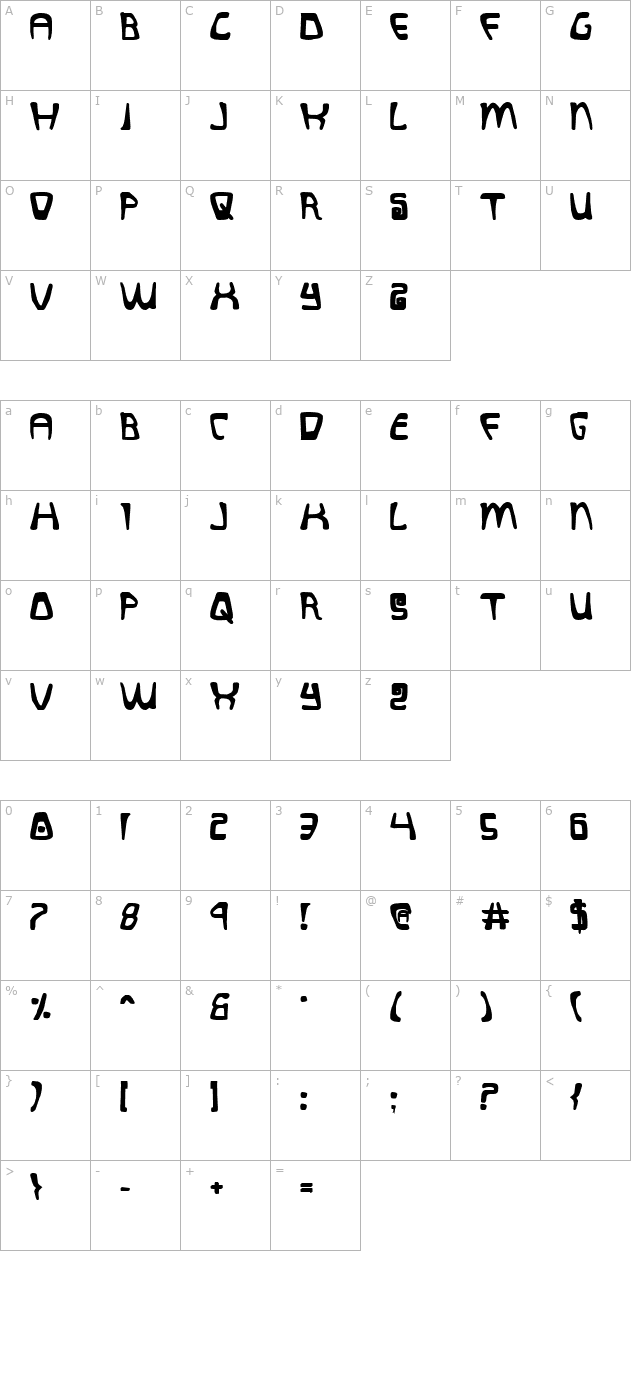 quatl-bold character map