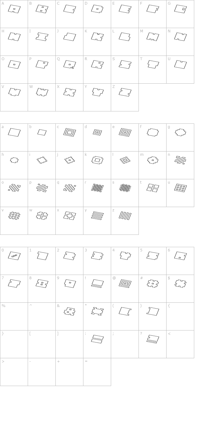 qube-hollow-wide-italic character map