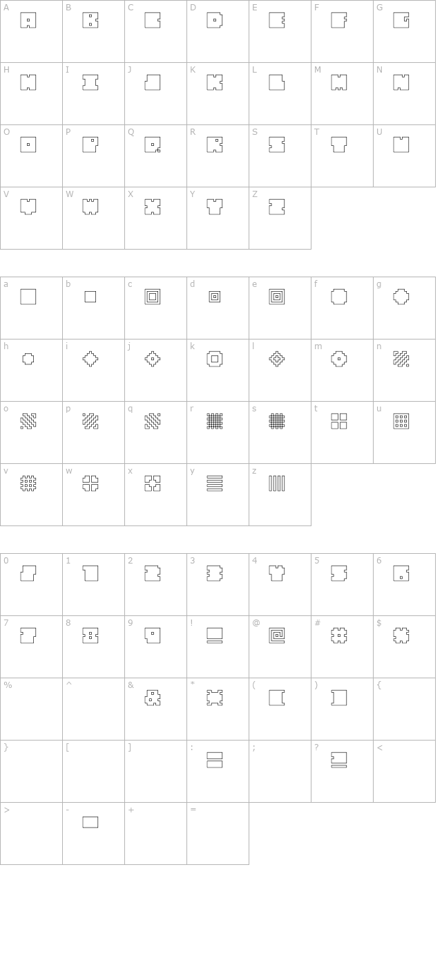 qube-hollow character map