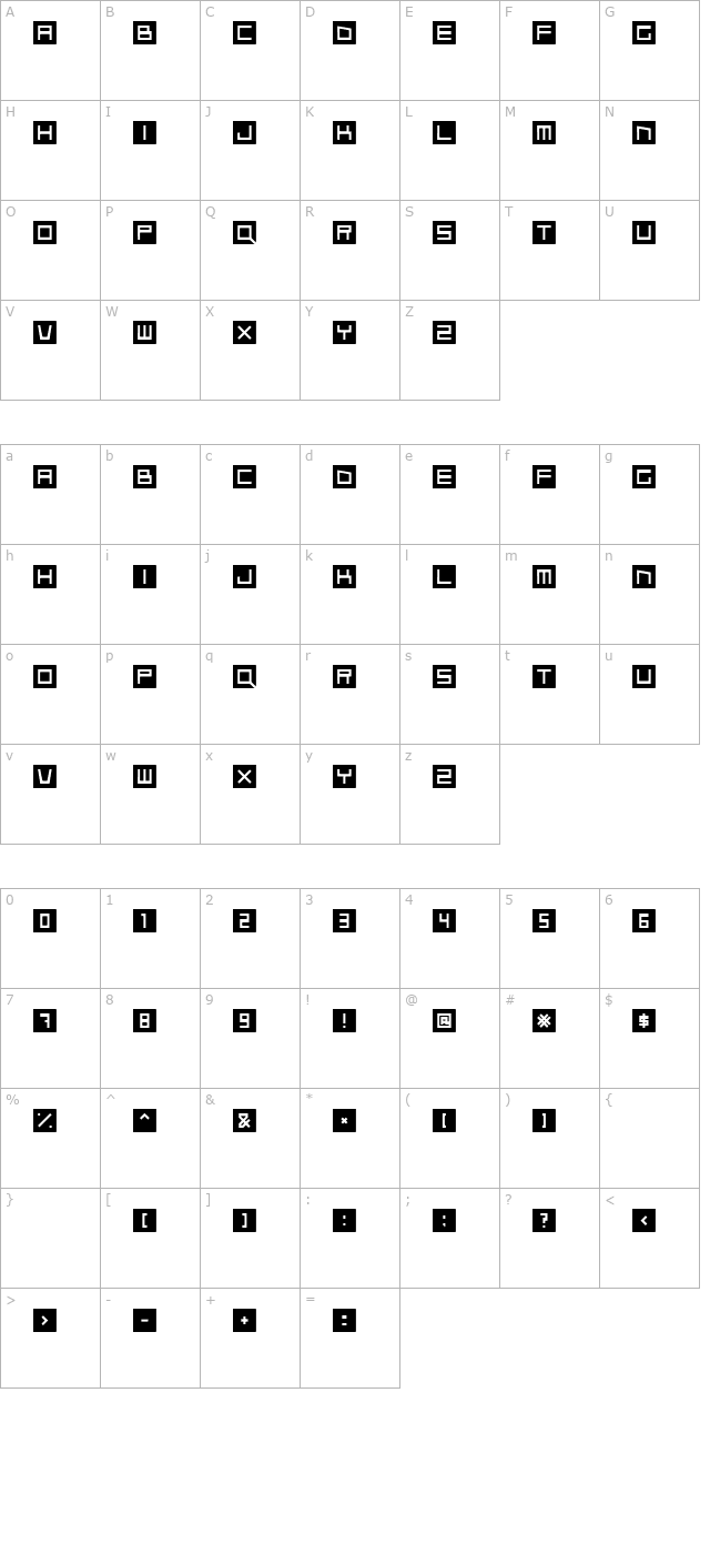 qubix character map