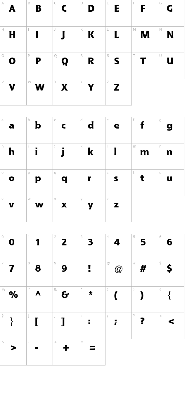 que-black-ssi-extra-bold character map