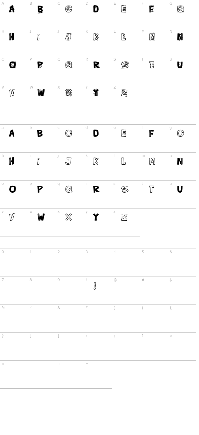 que-fontita character map