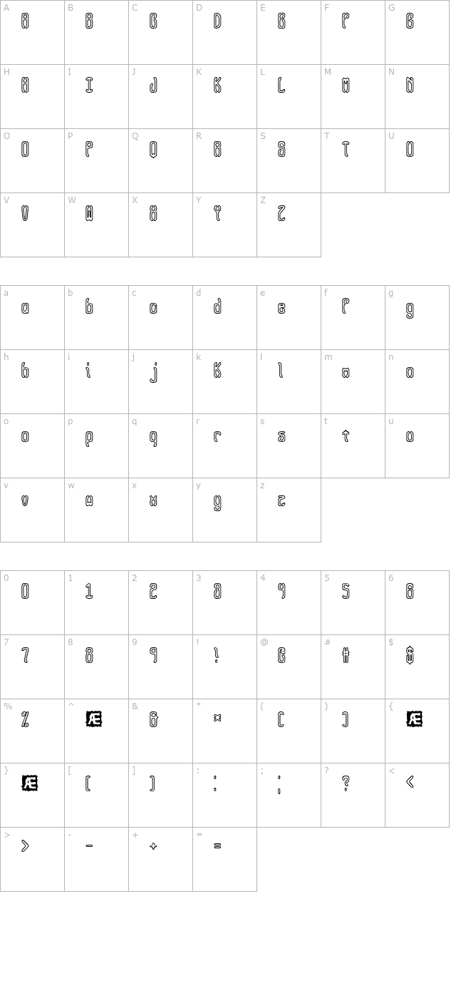 queasy-outline-brk character map