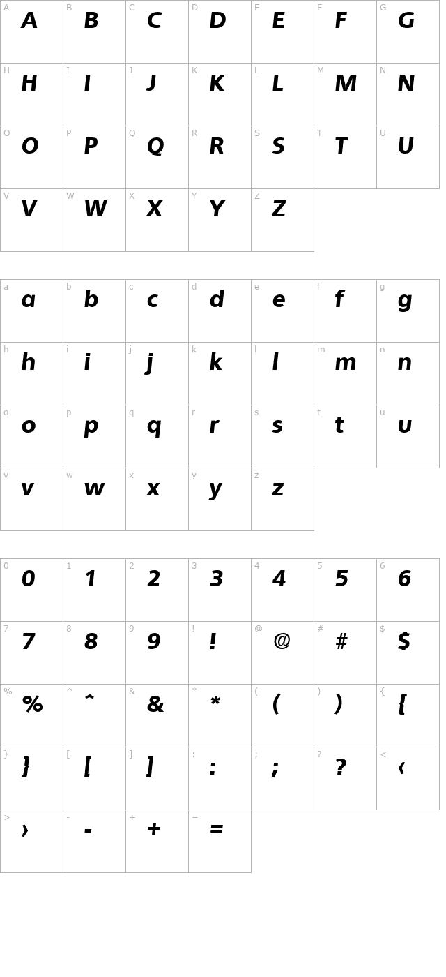 quebec-extraboldita character map