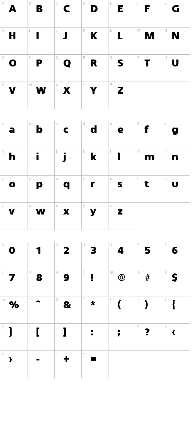 Quebec-Serial-Black-Regular character map