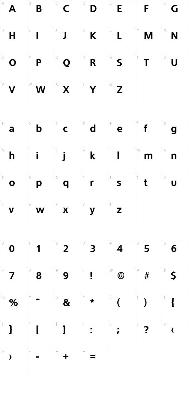 quebec-serial-extrabold-regular character map