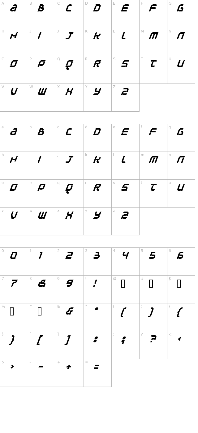 Question of time character map