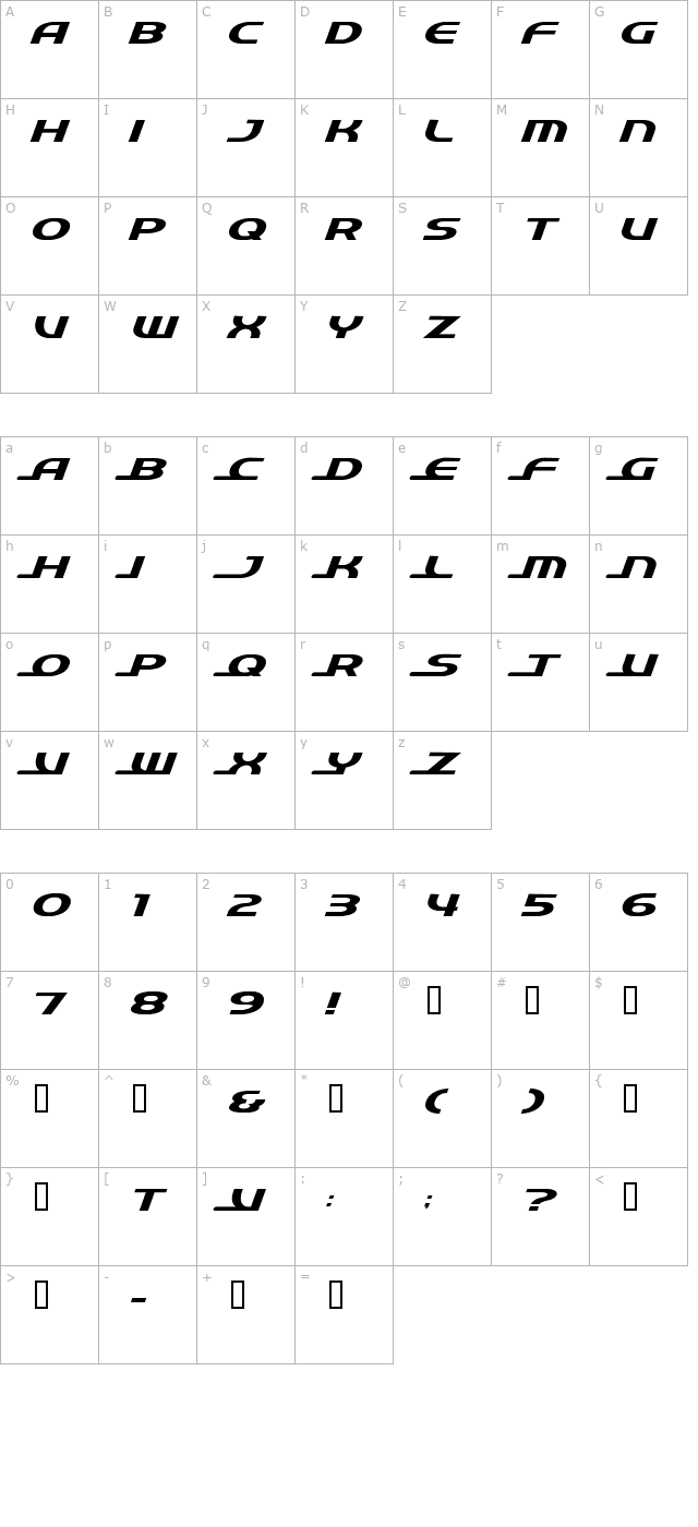 quick express character map