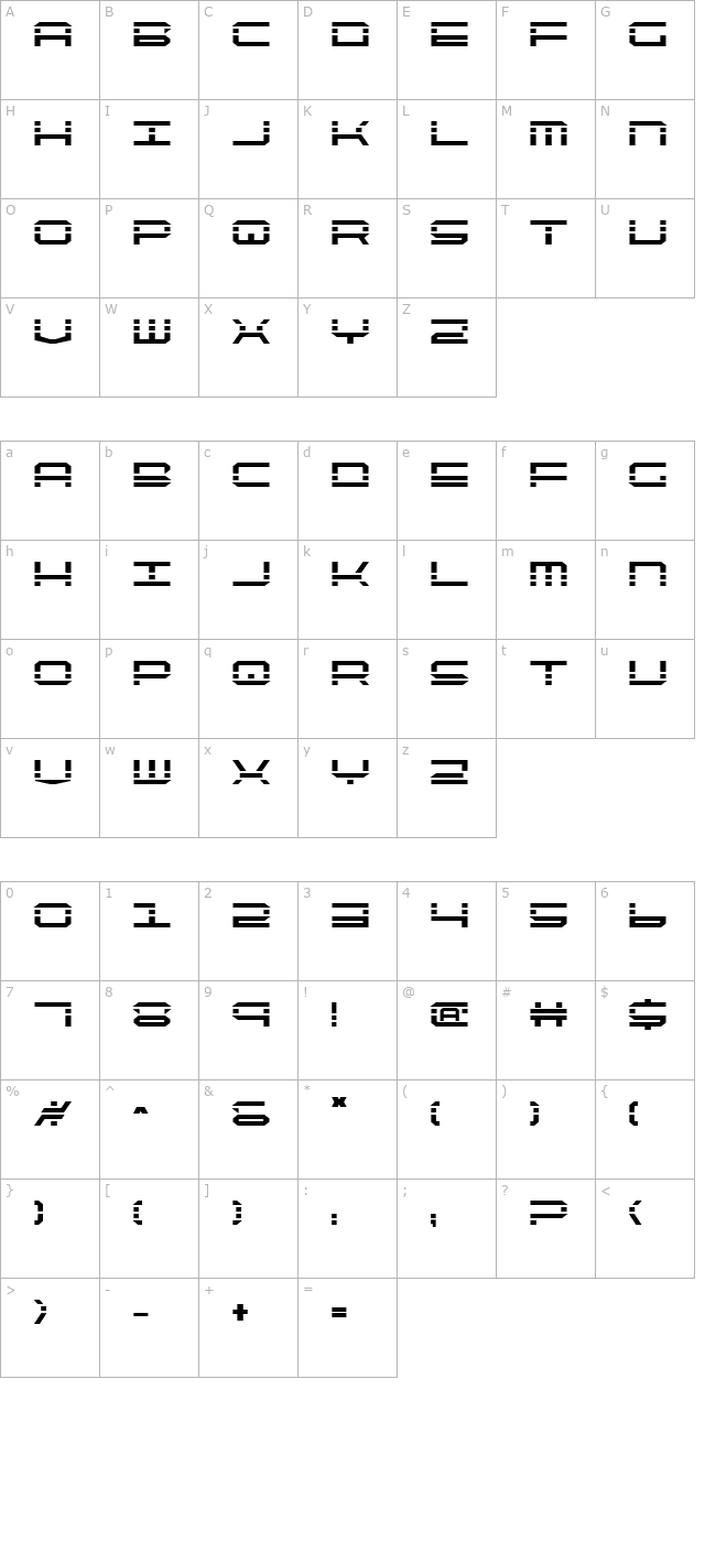 QuickQuick Bold character map