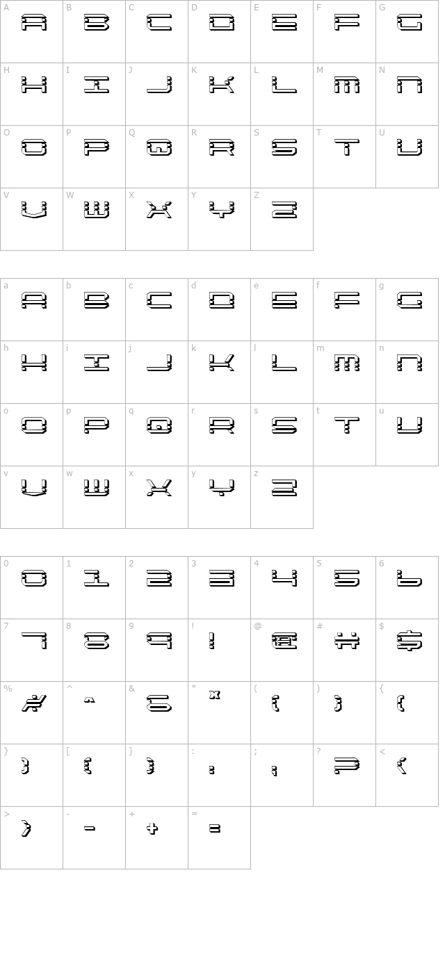 QuickQuick Shadow character map