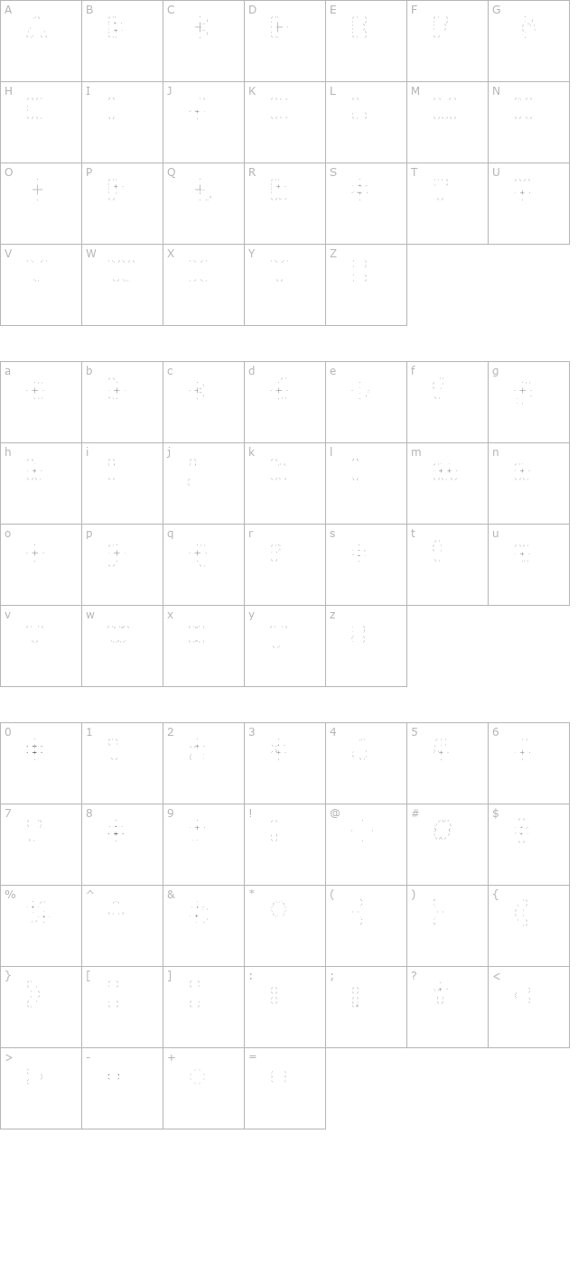 quicksans-accurate-icg-guides character map