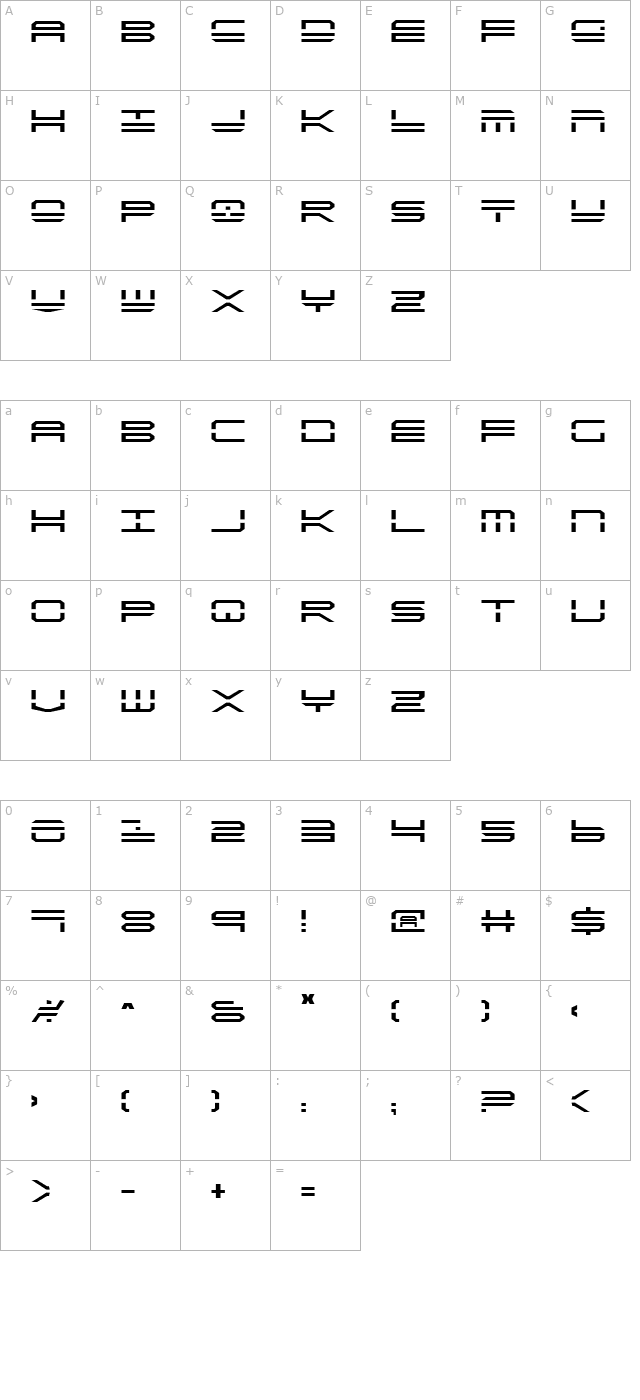 quickstrike character map