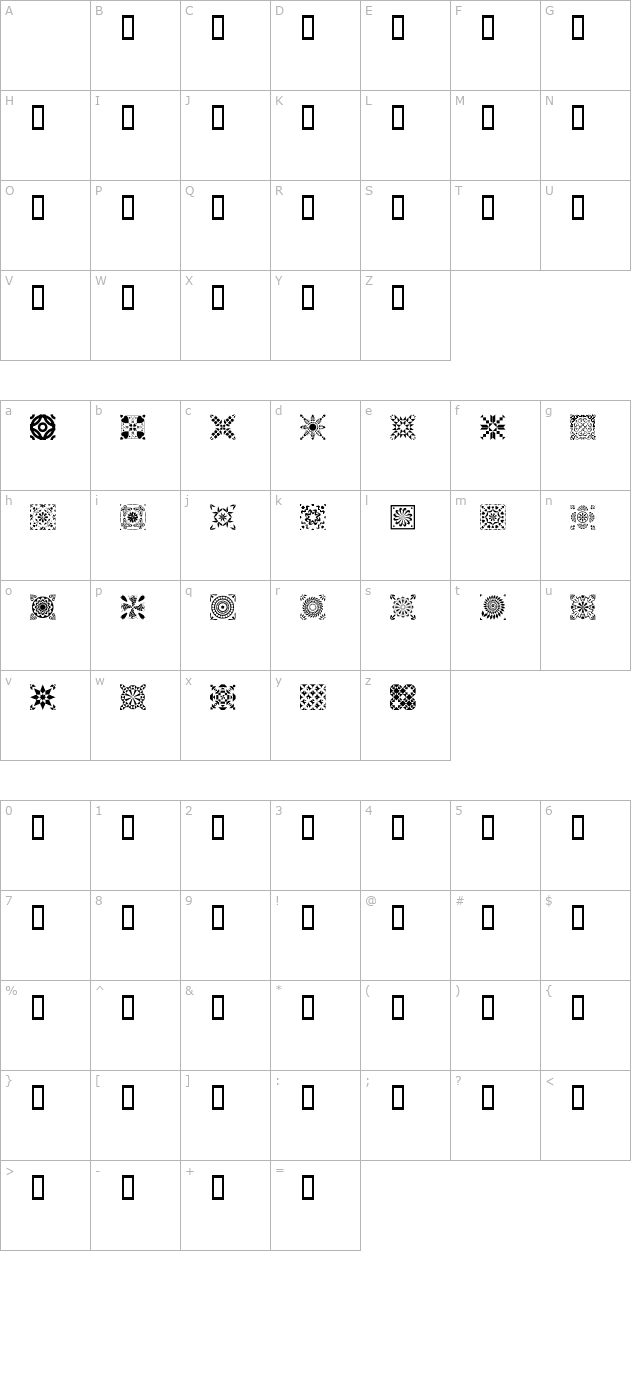 quilters-delight character map