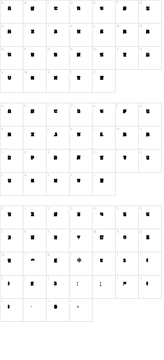 quirtly character map