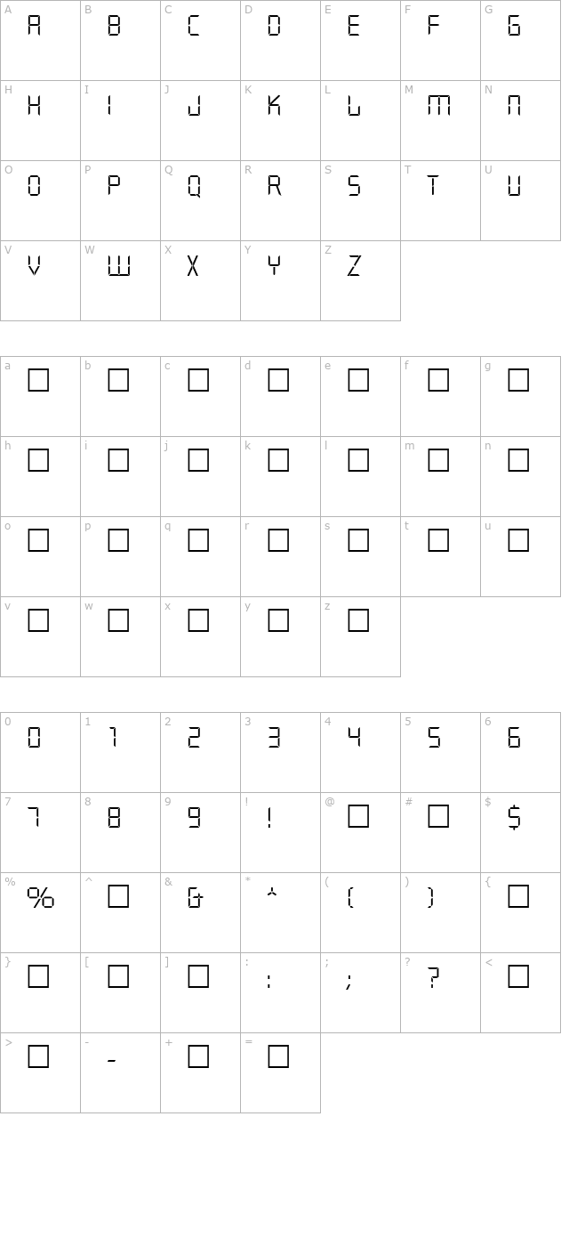 quiverlight-regular character map