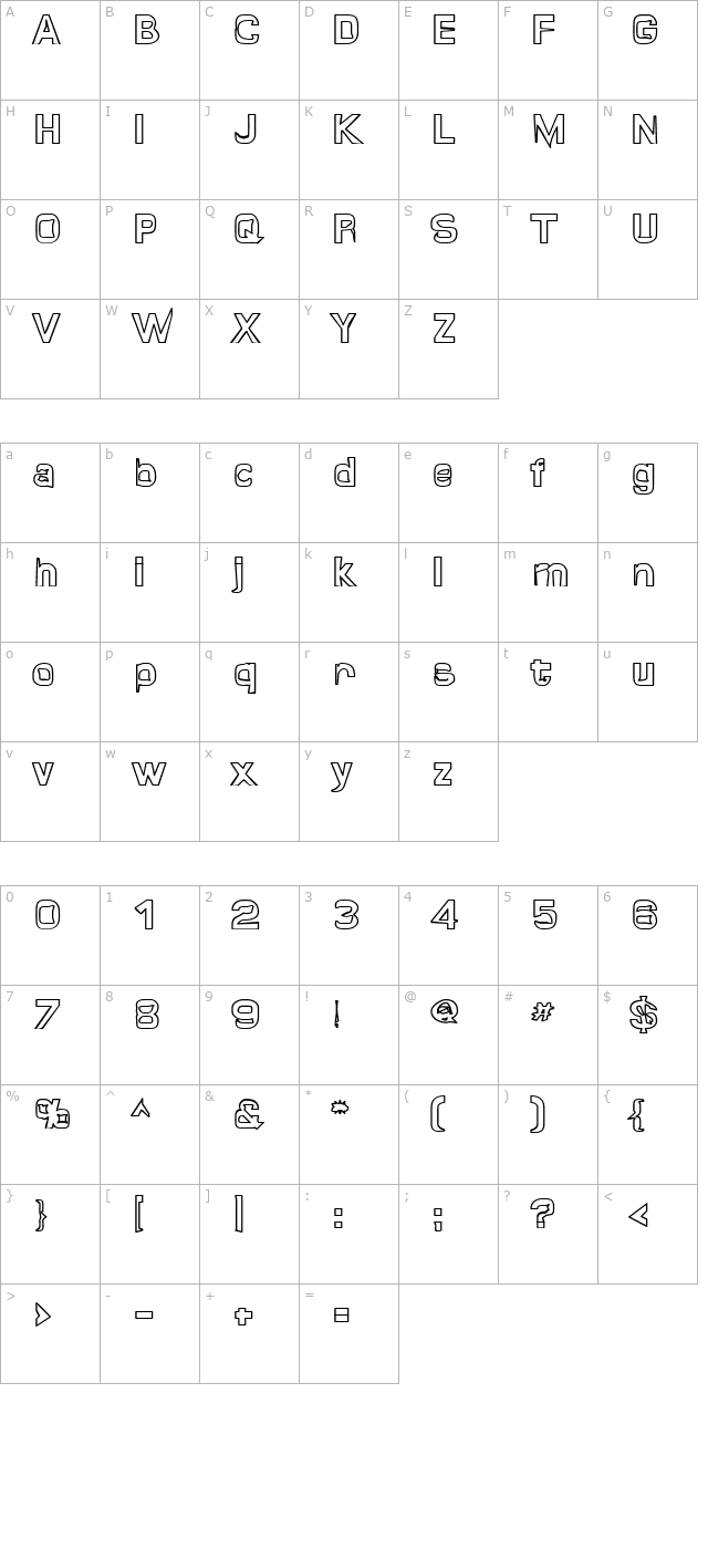 quropa-hollow character map