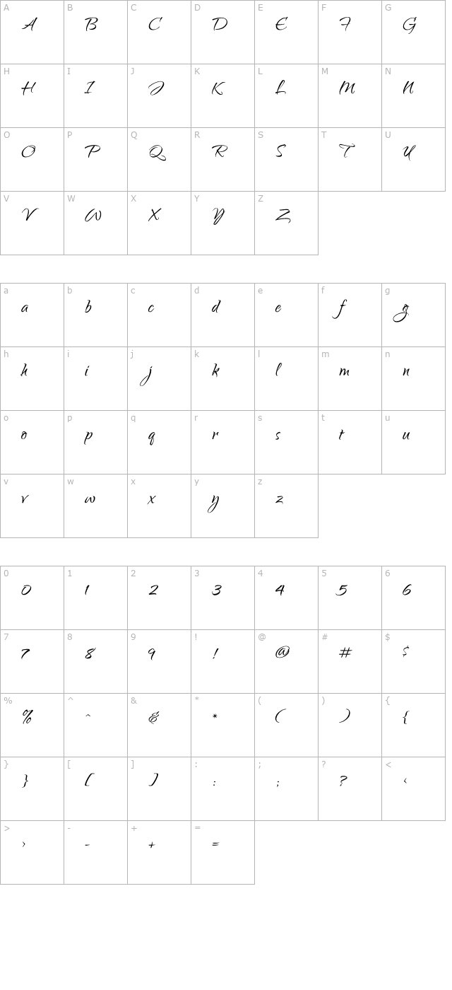 qwigley character map