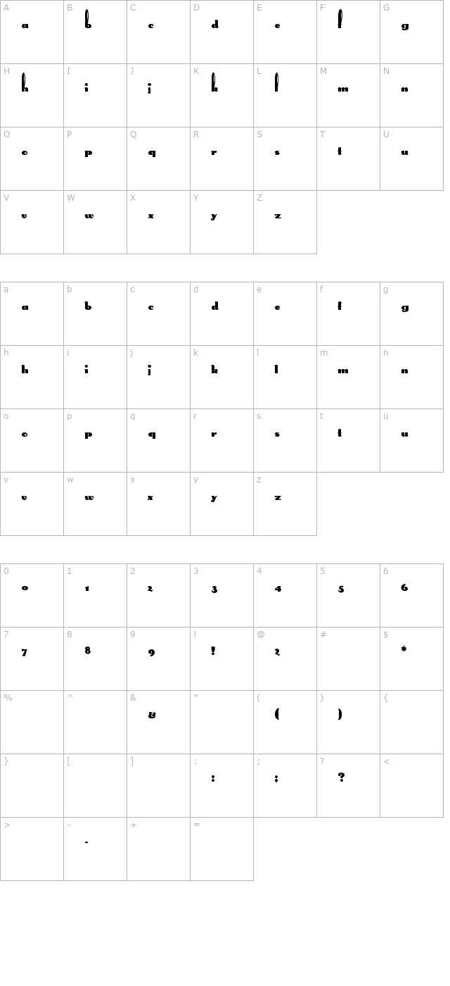 Rabbit Ears character map