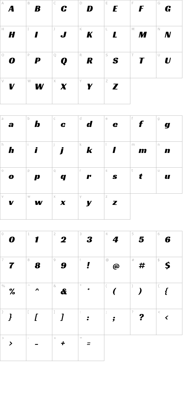 Racing Sans One character map