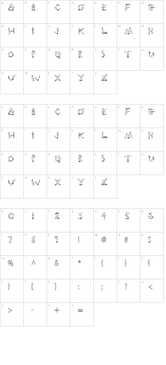 Rad character map