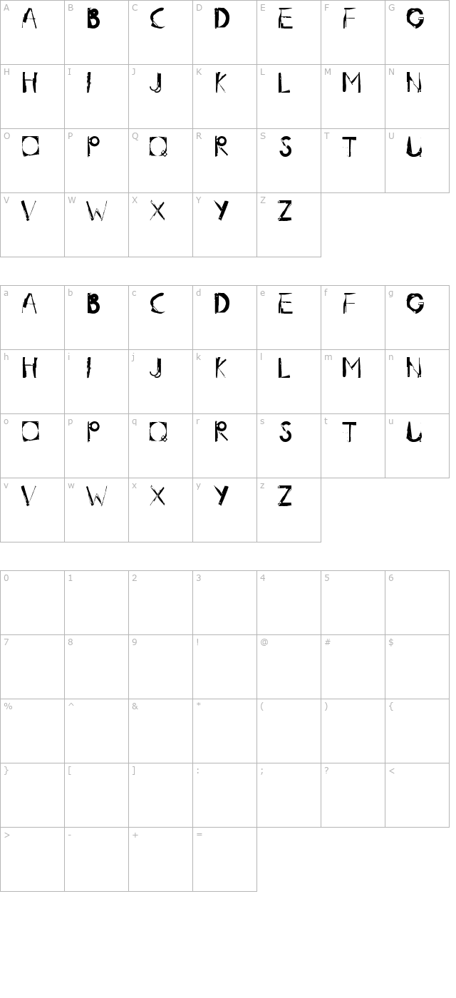 Radar.One character map