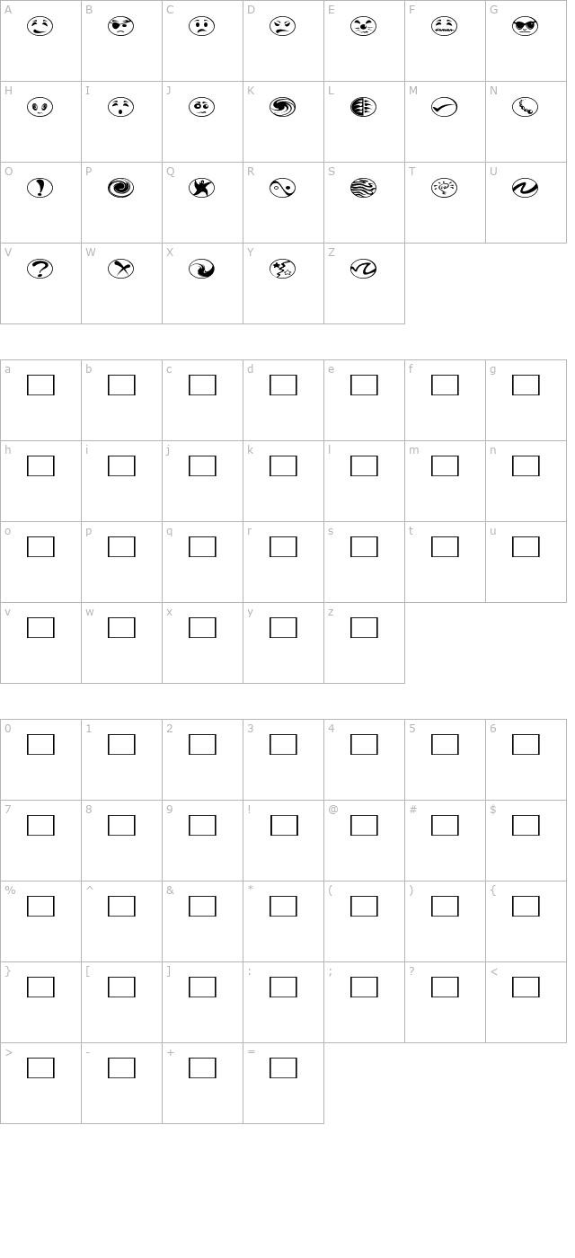 Radbats character map