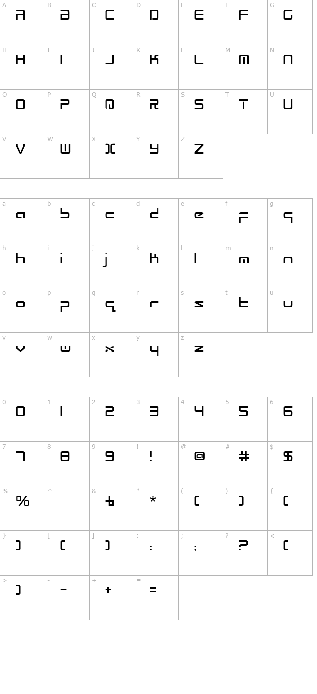 Radio Space character map