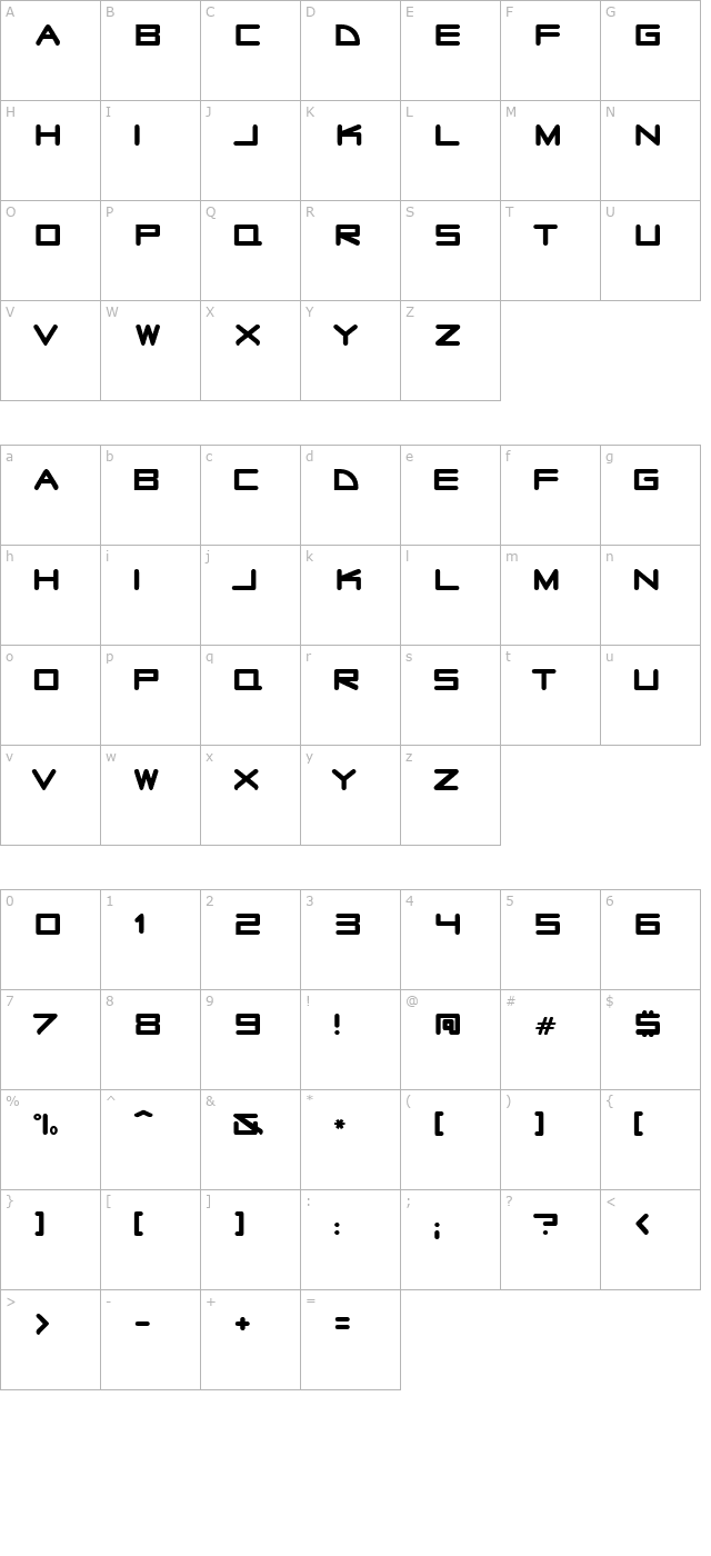 Radio Stars character map