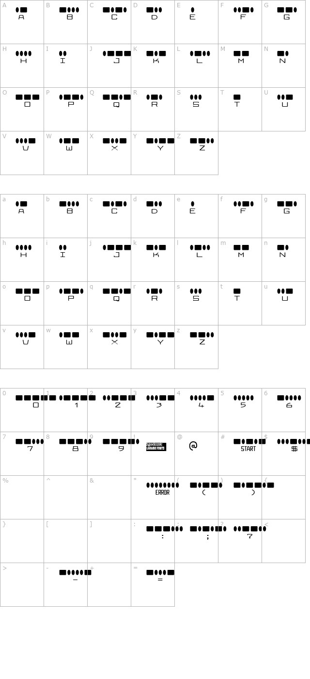 radios-in-motion character map