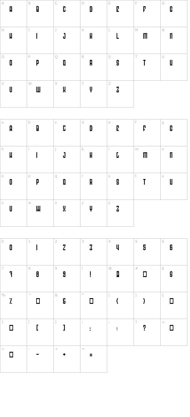 Radonator Normal character map