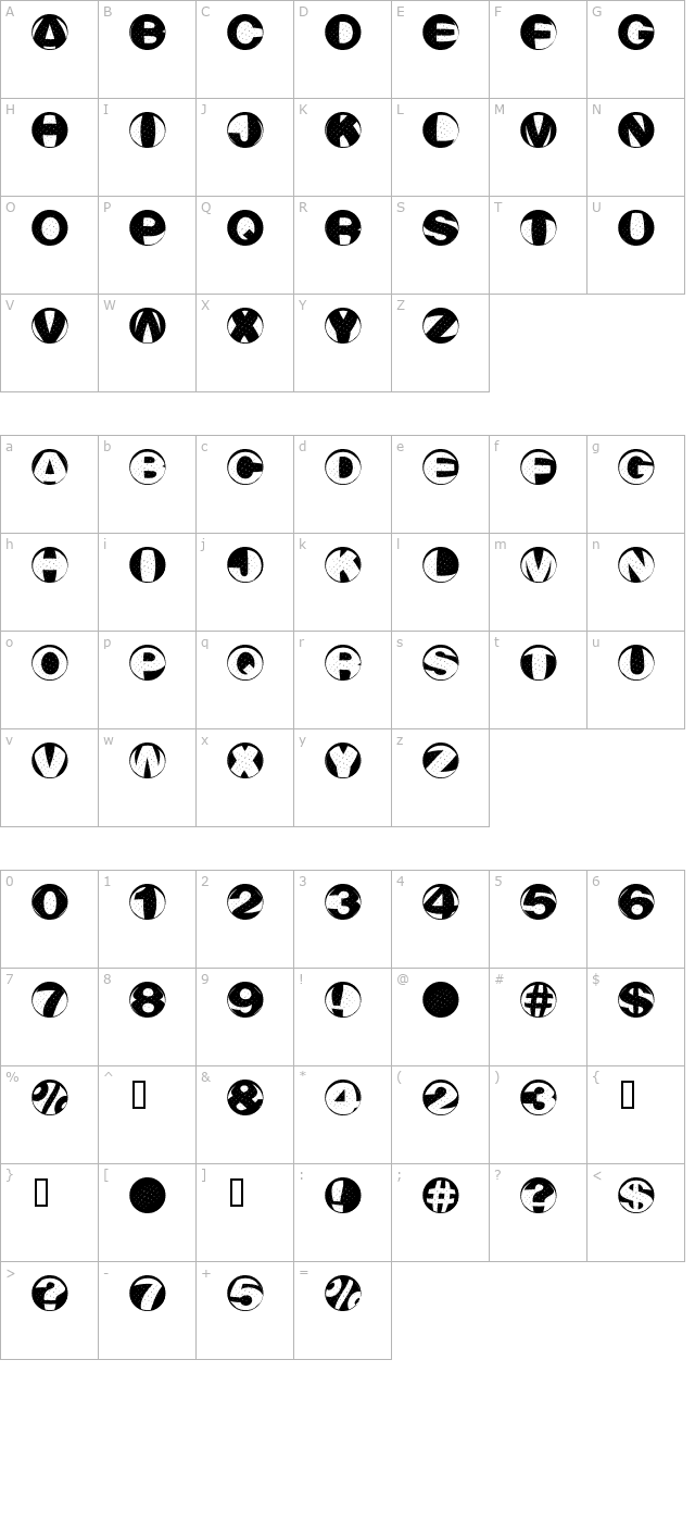 rainynight-medium character map