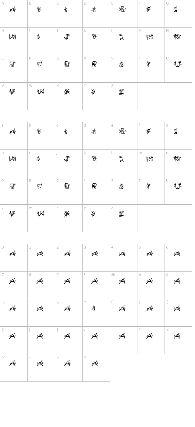 Ramada 1 character map