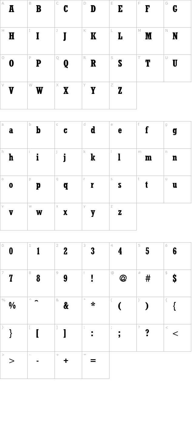 RambaultCond-Bold character map