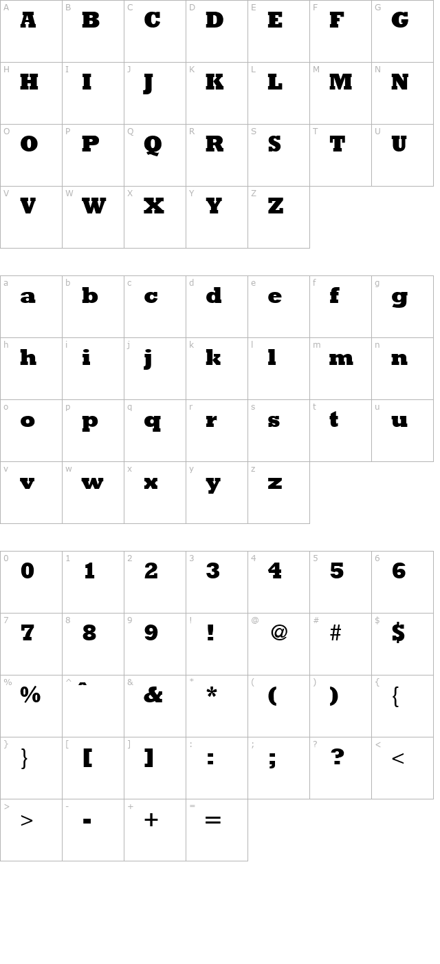 rambaultextrabold-regular character map