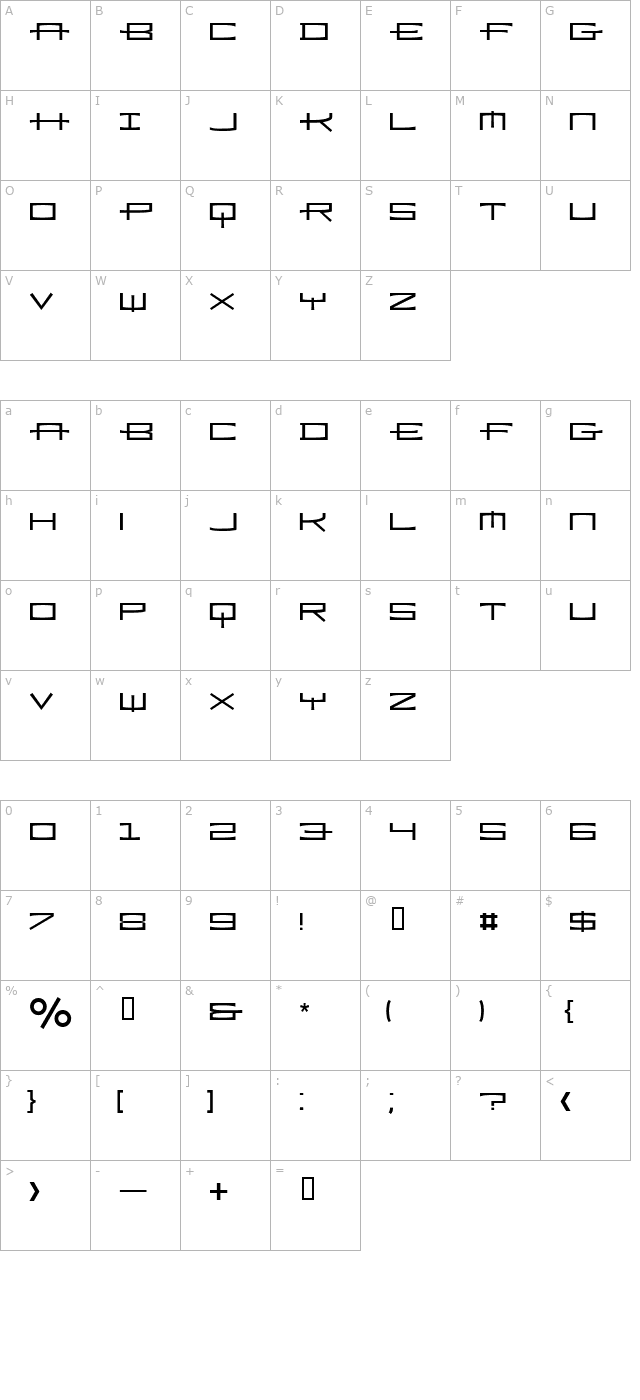 RamizRegularA character map