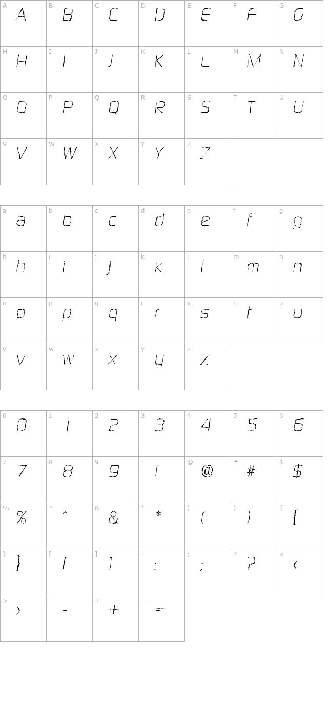 randybeckerrandom-italic character map