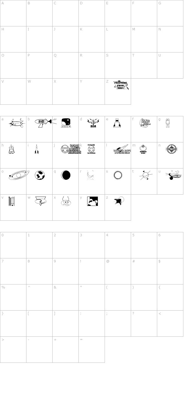 Rangers Ray Rocketeers character map