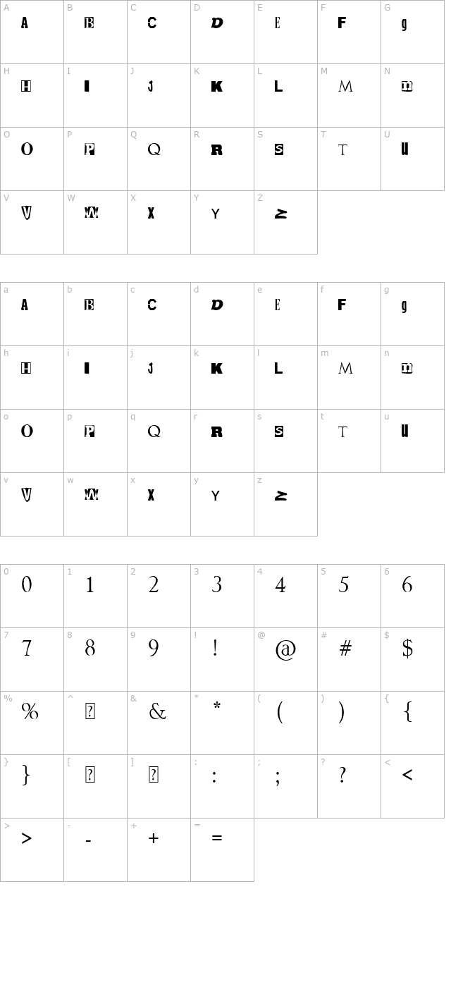 Ransom character map