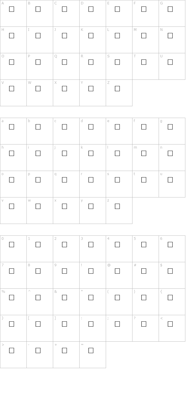 rapid-regular character map